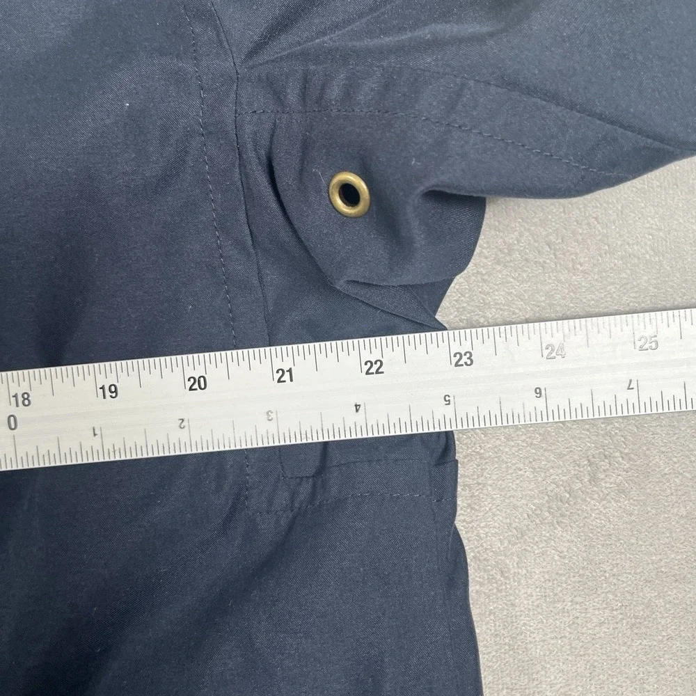 VTG Eddie Bauer Navy Blue Anorak Women's Small Hooded Jacket  Full Zip/Snap‎